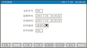 藍(lán)屏無紙記錄儀打印畫面