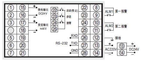 64段液晶可編程序調節器接線圖