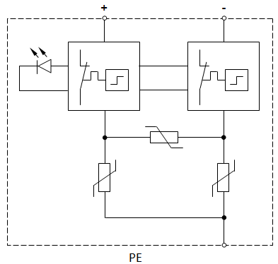 110V和220V直流電源浪涌保護器原理圖