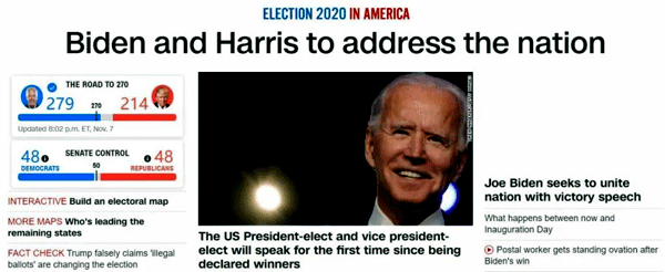 拜登獲得了超過(guò)7400萬(wàn)張選票