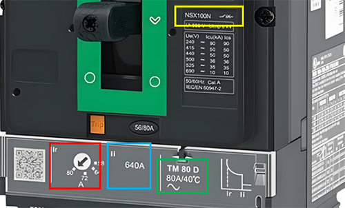 NSX100N-TM80D斷路器電流區域